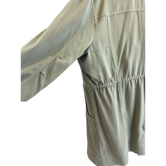 BKE Womens Jacket Blazer Size Large Light Weight Flyaway Green Olive Boho Casual - Picture 6 of 10